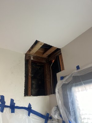 drywall repair after water damage - After water damage due to heavy rain, we received an order to fix the drywall in the bathroom corner. It was completed in just one day with very good quality. drywall repair after water damage - After water damage due to heavy rain, we received an order to fix the drywall in the bathroom corner. It was completed in just one day with very good quality.