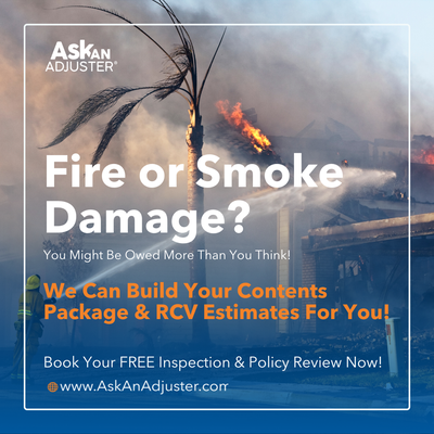 FREE Contents Package and RCV Estimates - 🔥 You Might Be Owed More Than You Think! Your insurance payout might not be the full story — and 2nd opinion could be life-changing.
✅ We’ll build your contents package for you
✅ We provide a Replacement Cost Valuation (RCV Estimates) of your property
As licensed public adjusters appointed through the State of California, we work for YOU — not the insurance company. No Upfront Fees. Just Answers! Because if you're owed another check💰... you’d want to know, right? 👉Book your FREE Inspection and Policy Review Today. FREE Contents Package and RCV Estimates - 🔥 You Might Be Owed More Than You Think! Your insurance payout might not be the full story — and 2nd opinion could be life-changing.
✅ We’ll build your contents package for you
✅ We provide a Replacement Cost Valuation (RCV Estimates) of your property
As licensed public adjusters appointed through the State of California, we work for YOU — not the insurance company. No Upfront Fees. Just Answers! Because if you're owed another check💰... you’d want to know, right? 👉Book your FREE Inspection and Policy Review Today.