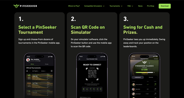 PinSeeker - PinSeeker is the latest integration to the Full Swing Golf software allowing users to compete head to head at closest-to-the-pin for just bragging rights or throw a few dollars in for some big payouts! Competitions are played via the PinSeeker app on your smartphone so you can keep up with the action on daily and weekly contests. PinSeeker - PinSeeker is the latest integration to the Full Swing Golf software allowing users to compete head to head at closest-to-the-pin for just bragging rights or throw a few dollars in for some big payouts! Competitions are played via the PinSeeker app on your smartphone so you can keep up with the action on daily and weekly contests.