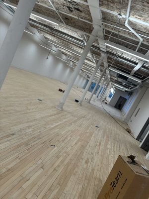 Floor Sanding And Refinishing - This floor sanding and refinish was 14,000 sq ft Floor Sanding And Refinishing - This floor sanding and refinish was 14,000 sq ft