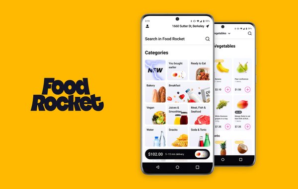 Foodrocket - We’ve developed an Android mobile app for a quick groceries delivery service.
FoodRocket is a service of fresh grocery delivery within 15 minutes or less. You can get everything you want delivered to your door in the blink of an eye.