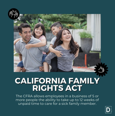California Law - Know your rights! California employment law is constantly updating to further protect workers. Please reach out with any questions!