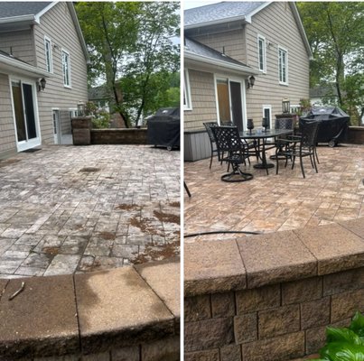 Patio Cleaning - Over time the surface of patios collects layers of dirt, mud, algae, moss, mildew, and even oil or food stains. Our professional power washing services will transform your patios from looking old and dirty to shiny and new. Patio Cleaning - Over time the surface of patios collects layers of dirt, mud, algae, moss, mildew, and even oil or food stains. Our professional power washing services will transform your patios from looking old and dirty to shiny and new.