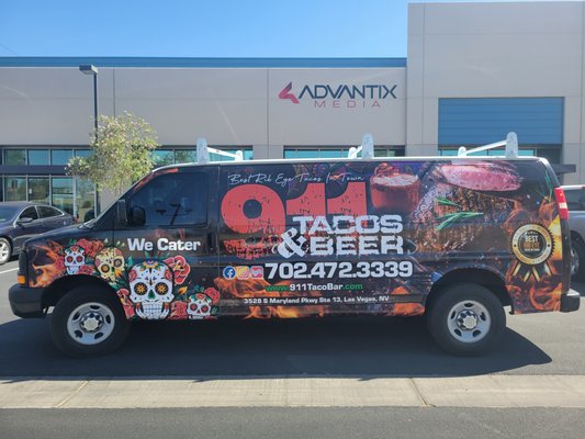Full Commercial Van Wrap - 911 Taco Bar & Catering - @911tacobar came to us needing a custom design for their catering van. We envisioned a design that is jazzy but effective in advertising your business.
Call Us @ 702-522-1798
#911tacobar #advantixmedia #advantix #advantixlife #carwraps #commercialwraps #auto #wraps #custom #cars #foodtrailer #foodtruck #custommade #graphicdesign #graphic #design #vegas #lasvegas #northlasvegas #mattewrap #glosswrap #metallicwrap #deals #vanlife #van #beforeandafter Full Commercial Van Wrap - 911 Taco Bar & Catering - @911tacobar came to us needing a custom design for their catering van. We envisioned a design that is jazzy but effective in advertising your business.
Call Us @ 702-522-1798
#911tacobar #advantixmedia #advantix #advantixlife #carwraps #commercialwraps #auto #wraps #custom #cars #foodtrailer #foodtruck #custommade #graphicdesign #graphic #design #vegas #lasvegas #northlasvegas #mattewrap #glosswrap #metallicwrap #deals #vanlife #van #beforeandafter