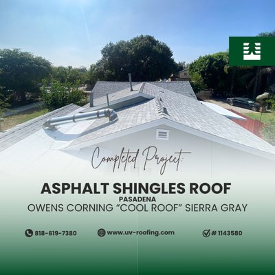 Shingle Roof Replacement – Pasadena - Complete shingle roof replacement in Pasadena using Owens Corning Duration Cool shingles.
Old roof removed, decking reinforced, and full roofing system installed for improved insulation, strength, and energy efficiency. Shingle Roof Replacement – Pasadena - Complete shingle roof replacement in Pasadena using Owens Corning Duration Cool shingles.
Old roof removed, decking reinforced, and full roofing system installed for improved insulation, strength, and energy efficiency.
