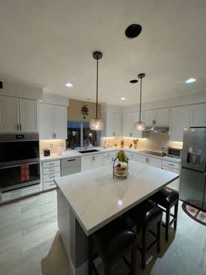 Kitchen Remodel-KITCHEN QUARTZ COUNTERTOPS STONE NAME ( CALACATTA ARNO ) - Kitchen Remodel-KITCHEN QUARTZ COUNTERTOPS STONE NAME ( CALACATTA ARNO ) Check out our website to view more portfolios of work we have done.  Give us a call to discuss your kitchen or bathroom remodel.