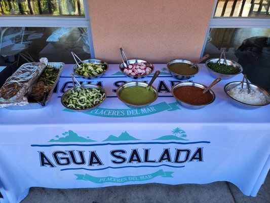 Taco Bar (Taquiza) - Baptism - Private Party - Chicken, Steak & Pork Onsite Taco Bar w/ Salsas and Aguas Frescas... for 100 people.