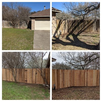 Privacy fence replacement - customer wanted to replace the old fence, and so we did. Privacy fence replacement - customer wanted to replace the old fence, and so we did.