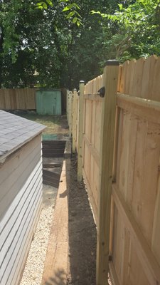 Custom Wood Fence Installation & Post Lighting Upgrade - We installed a brand new, high-quality wood privacy fence to completely transform and secure this backyard space. To ensure clean lines and maximum durability, every post was precisely aligned and anchored.
As a special thank you and to add the perfect finishing touch, we surprised the client by gifting and installing complimentary post cap lights that weren't even in the budget! Now the backyard looks stunning day and night. Custom Wood Fence Installation & Post Lighting Upgrade - We installed a brand new, high-quality wood privacy fence to completely transform and secure this backyard space. To ensure clean lines and maximum durability, every post was precisely aligned and anchored.
As a special thank you and to add the perfect finishing touch, we surprised the client by gifting and installing complimentary post cap lights that weren't even in the budget! Now the backyard looks stunning day and night.