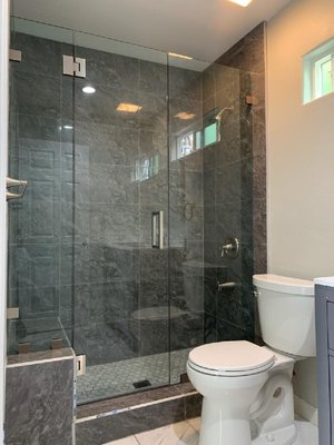 Frameless Glass Shower Doors - Three Panel Unit - Anaheim - Frameless Glass Shower Doors - Three Panel Unit - Anaheim