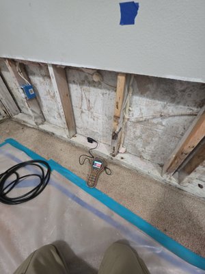 Water Restoration Demo - Water damage demo and dry-out prep completed by PurePoint Cleaning & Restoration. We performed moisture mapping, set up protective containment, and completed selective demolition (wet drywall/baseboards and affected materials) to expose the structure for proper drying. Drying equipment was staged and the job was documented with readings and photos for a clean, professional restoration process. Water Restoration Demo - Water damage demo and dry-out prep completed by PurePoint Cleaning & Restoration. We performed moisture mapping, set up protective containment, and completed selective demolition (wet drywall/baseboards and affected materials) to expose the structure for proper drying. Drying equipment was staged and the job was documented with readings and photos for a clean, professional restoration process.
