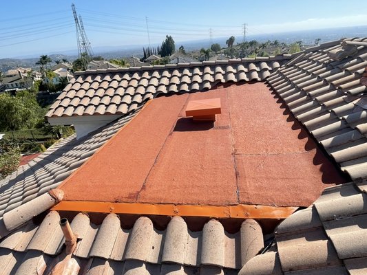 Re roof of flat and installed gravity vent - Leak repair. Tore off entire flat and installed new torch down system. Re roof of flat and installed gravity vent - Leak repair. Tore off entire flat and installed new torch down system.