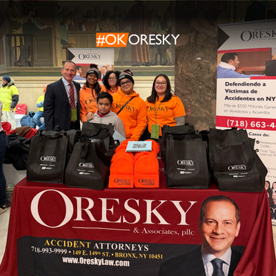 Bronx Tree Lighting & Winter Wonderland - Oresky & Associates joined the Bronx Tree Lighting and Winter Wonderland at Lou Gehrig Plaza, celebrating the start of the holiday season with neighbors, local families, and other Bronx businesses. Our team handed out beanies and holiday giveaways to people who came out for the night. The Bronx has been home to our firm since 1992, and nights like this one are part of why.