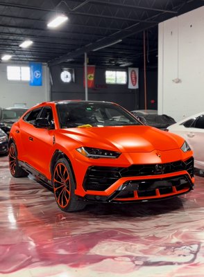 Lamborghini Urus Vinyl Wrap p - Lamborghini Vinyl (Neon Orange Matte finish) Lamborghini Urus Vinyl Wrap p - Lamborghini Vinyl (Neon Orange Matte finish)