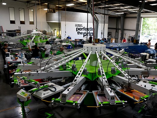 Screen Printing - Apparel Graphics is one of the premier full-service apparel-decoration facilities in the country.  We delivery the highest quality at a very competive price.