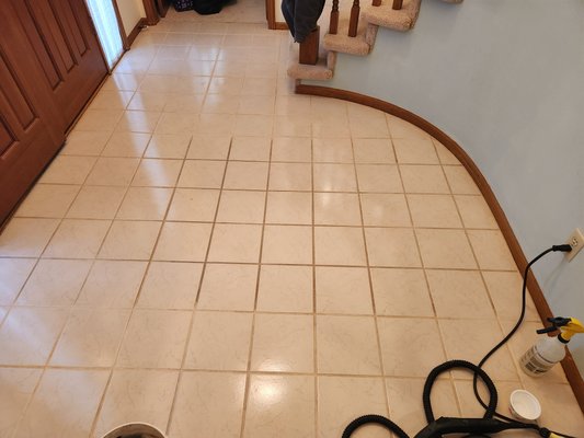 Grout Sealing - clean and color seal grout.