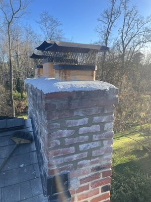 Pointing of Deterioration of Bricks 2022 - This work was done to a chimney of a house that hadn’t had a lot of work done to it in years. The customer said he inherited the house from his grandparents and needed some masonry work done to it.