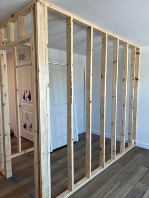 Framing and drywall work for a residential home. - Great framing and drywall project! We worked this week until completion, and our clients were thrilled with the final results. Framing and drywall work for a residential home. - Great framing and drywall project! We worked this week until completion, and our clients were thrilled with the final results.