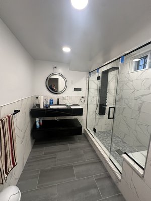 Custom Bathroom Remodel
.Jacuzzi to walk in shower conversion - Jacuzzi removal conversion to a custom walk in shower still in progress Custom Bathroom Remodel
.Jacuzzi to walk in shower conversion - Jacuzzi removal conversion to a custom walk in shower still in progress