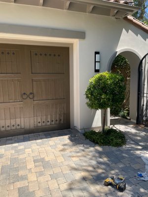 Sconces - Replaced all of the old sconces, and installed Ring Security cameras with electrical wiring. Sconces - Replaced all of the old sconces, and installed Ring Security cameras with electrical wiring.