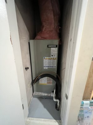 Residential Heat Pump System Installation - This local family needed heat and AC as summer was coming so we installed an electric furnace and AC. They are happy because they have solar! :-)