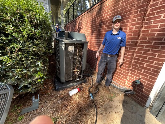 Dedicated HVAC Maintenance - A local customer reached out to schedule their annual coil cleaning. Our team arrived promptly and thoroughly inspected the system before starting the service. We made sure to remove any built-up dirt and debris from the coils to help improve airflow and efficiency. Once the cleaning was complete, we tested the system to ensure it was running at peak performance. Our technicians worked diligently from start to finish, leaving the customer with a well-maintained unit ready for the season ahead. Dedicated HVAC Maintenance - A local customer reached out to schedule their annual coil cleaning. Our team arrived promptly and thoroughly inspected the system before starting the service. We made sure to remove any built-up dirt and debris from the coils to help improve airflow and efficiency. Once the cleaning was complete, we tested the system to ensure it was running at peak performance. Our technicians worked diligently from start to finish, leaving the customer with a well-maintained unit ready for the season ahead.