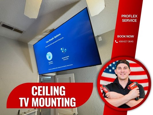 Ceiling TV mounting. - Ceiling TV mounting.