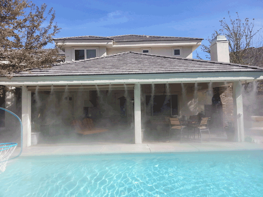 MISTED OASIS 2018 ! - South facing patio that customer could not even use until we blew his mind with yet another FULLERS PATIO MISTING Masterpiece !