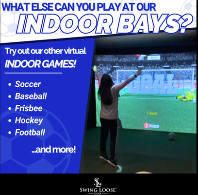 Indoor Golf & More - Enjoy our state-of-the-art indoor golf simulators and a variety of other fun indoor games for all ages at Swing Loose! Indoor Golf & More - Enjoy our state-of-the-art indoor golf simulators and a variety of other fun indoor games for all ages at Swing Loose!