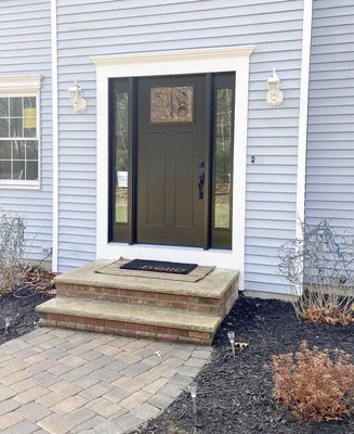 Exterior front door replacement. - This new exterior front door has been installed to replace an existing door bringing the house a new look and increase energy efficiency. Exterior front door replacement. - This new exterior front door has been installed to replace an existing door bringing the house a new look and increase energy efficiency.
