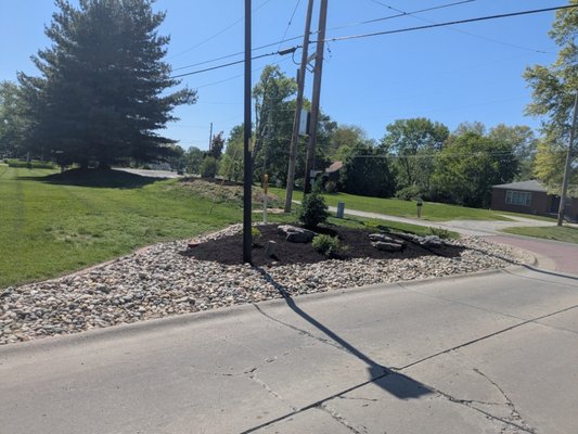 Landscape Maintenance - This landscape needed some work. After being hit by a car accidentally, all of the bushes were torn up and debris was everywhere. Our company touched up this landscape and brought it back. Landscape Maintenance - This landscape needed some work. After being hit by a car accidentally, all of the bushes were torn up and debris was everywhere. Our company touched up this landscape and brought it back.