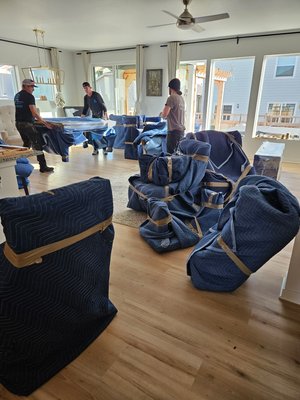Our three man crew is hard at work to move your belongings safely and secure. - Our team members are trained to treat your belongings like our own. We are a small family owned company that believes in quality, not quantity. Alpha Movers LLC 303-709-1393