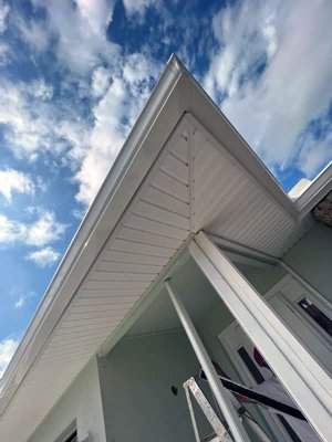 Soffit, Fascia and Gutters - Port Charlotte - New seamless gutters, soffit & fascia completed for a home in Port Charlotte, FL. Soffit, Fascia and Gutters - Port Charlotte - New seamless gutters, soffit & fascia completed for a home in Port Charlotte, FL.