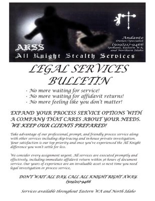 Private Investigator  Process Servers  Auto Repossession - Legal Services