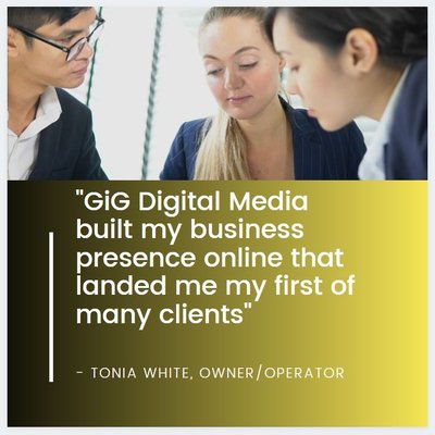 Client testimonial - The client was looking to establish her brand online to stand out from the crowd. In just 2 days we GIG Digital Media established her online presence and she gained two customers in the following week. She is now looking to expand her business. Client testimonial - The client was looking to establish her brand online to stand out from the crowd. In just 2 days we GIG Digital Media established her online presence and she gained two customers in the following week. She is now looking to expand her business.