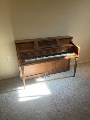 piano move - client asked to move it out of the basement in Portland, Oregon, and transport it to his home.