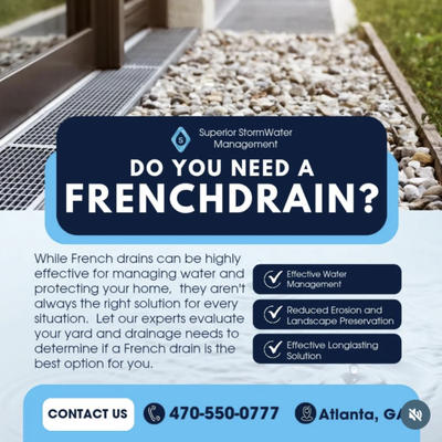 Know How your Drains work! - The Heart of Superior Stormwater Management
At Superior Stormwater Management, we are more than just a team; we are a passionate group of professionals, dedicated to transforming residential drainage solutions. With a wealth of experience in stormwater management, we specialize in both new construction and existing homes, ensuring that every property is equipped to handle water effectively and sustainably. Our commitment to excellence drives us to deliver innovative solutions. From custom underground PVC systems and basin drains, to French drains, rain gardens and grading (plus more!), it’s all designed to protect your home and enhance your landscape.
What sets us apart is our unwavering focus on collaboration and community. We believe that every project is an opportunity to make a lasting impact, not just for our clients but for the environment as well. Our team is united by a shared vision of creating resilient, eco-friendly solutions that improve drainage, prevent erosion, and promote green infrastructure. Together, we strive to educate homeowners and provide top-notch service that reflects our dedication to quality. Join us on our mission to redefine stormwater management and protect the homes we cherish! Know How your Drains work! - The Heart of Superior Stormwater Management
At Superior Stormwater Management, we are more than just a team; we are a passionate group of professionals, dedicated to transforming residential drainage solutions. With a wealth of experience in stormwater management, we specialize in both new construction and existing homes, ensuring that every property is equipped to handle water effectively and sustainably. Our commitment to excellence drives us to deliver innovative solutions. From custom underground PVC systems and basin drains, to French drains, rain gardens and grading (plus more!), it’s all designed to protect your home and enhance your landscape.
What sets us apart is our unwavering focus on collaboration and community. We believe that every project is an opportunity to make a lasting impact, not just for our clients but for the environment as well. Our team is united by a shared vision of creating resilient, eco-friendly solutions that improve drainage, prevent erosion, and promote green infrastructure. Together, we strive to educate homeowners and provide top-notch service that reflects our dedication to quality. Join us on our mission to redefine stormwater management and protect the homes we cherish!