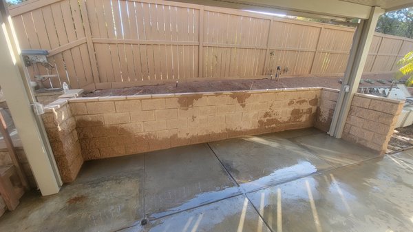 Masonry Projects - Block Wall and Patio conrete floor install finished product. Masonry Projects - Block Wall and Patio conrete floor install finished product.