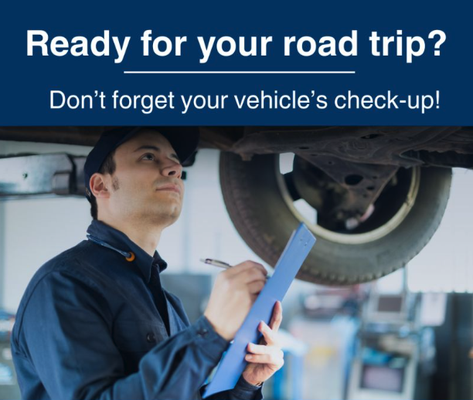 Get Your Vehicle Road Trip Ready With A Pre Inspection - An important part of road trip preparation is having your car inspected and its oil changed prior to setting off. Get you appointment scheduled today before we're booked out! Get Your Vehicle Road Trip Ready With A Pre Inspection - An important part of road trip preparation is having your car inspected and its oil changed prior to setting off. Get you appointment scheduled today before we're booked out!