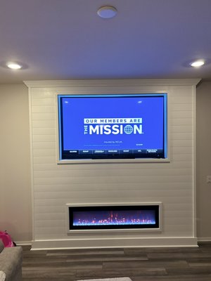 ACCENT WALL ENTERTAINMENT CENTER - Custom Accent Wall & Entertainment Center – Sleek, Modern, and Functional
We recently completed this stunning accent wall and entertainment center, designed to be the focal point of the living space. From concept to installation, this custom-built feature adds both style and functionality to the room.
Project Highlights:
Framing and Structure: Built from the ground up, the wall was precisely framed to accommodate a large flat-screen TV and an elegant electric fireplace below.
Clean and Modern Design: The wall features sleek horizontal paneling, adding texture and depth to the design while maintaining a clean, modern aesthetic.
Built-In Functionality: The entertainment center seamlessly integrates the TV and fireplace, with all wiring and components hidden for a minimalist, clutter-free look.
Custom Finishes: High-quality materials and finishes were used to ensure the accent wall enhances the room’s overall design while standing the test of time.
Ambient Lighting: Recessed lighting around the wall creates a warm and inviting atmosphere, making the entertainment center a perfect space for relaxation or hosting guests.
Whether you're watching a game, enjoying a movie, or relaxing by the fireplace, this custom accent wall is a functional and eye-catching addition to the home. If you're looking to transform your space with a similar design, let’s bring your vision to life! ACCENT WALL ENTERTAINMENT CENTER - Custom Accent Wall & Entertainment Center – Sleek, Modern, and Functional
We recently completed this stunning accent wall and entertainment center, designed to be the focal point of the living space. From concept to installation, this custom-built feature adds both style and functionality to the room.
Project Highlights:
Framing and Structure: Built from the ground up, the wall was precisely framed to accommodate a large flat-screen TV and an elegant electric fireplace below.
Clean and Modern Design: The wall features sleek horizontal paneling, adding texture and depth to the design while maintaining a clean, modern aesthetic.
Built-In Functionality: The entertainment center seamlessly integrates the TV and fireplace, with all wiring and components hidden for a minimalist, clutter-free look.
Custom Finishes: High-quality materials and finishes were used to ensure the accent wall enhances the room’s overall design while standing the test of time.
Ambient Lighting: Recessed lighting around the wall creates a warm and inviting atmosphere, making the entertainment center a perfect space for relaxation or hosting guests.
Whether you're watching a game, enjoying a movie, or relaxing by the fireplace, this custom accent wall is a functional and eye-catching addition to the home. If you're looking to transform your space with a similar design, let’s bring your vision to life!