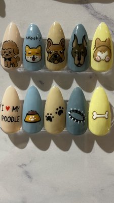 Emma's touch adorns your pet-themed nails. - If you wish to celebrate a special day, like your dog's anniversary or birthday, by having their adorable likeness painted on your nails, Emma can assist you. Emma's touch adorns your pet-themed nails. - If you wish to celebrate a special day, like your dog's anniversary or birthday, by having their adorable likeness painted on your nails, Emma can assist you.