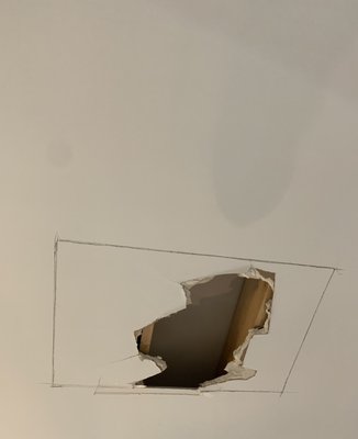 Ceiling patch repair 02/03/21 - Customer had a hole in the ceiling in his living room due to an incident. Gave him a free quote and we’re able to fix the patch and paint match it to the ceiling. Give us a call today for your drywall repairs. Ceiling patch repair 02/03/21 - Customer had a hole in the ceiling in his living room due to an incident. Gave him a free quote and we’re able to fix the patch and paint match it to the ceiling. Give us a call today for your drywall repairs.