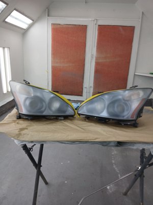 Headlight restoration - Headlight restorations can be done to most vehicle. Headlight restoration - Headlight restorations can be done to most vehicle.