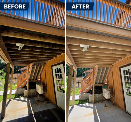 Deck Cleaning - Day Care Client had a high foot traffic area under dirty deck... not anymore! Deck Cleaning - Day Care Client had a high foot traffic area under dirty deck... not anymore!