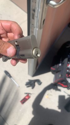 Rekeying a profile cylinder - So what I did in this project is rekeying 4 locks (4 doors) in a store.
Those doors have something that called a "Profile Cylinder" which is a little more work to do than a residential lock if I want to make a new key for it.
Those doors are more secure for businesses and you can find them a lot in Europe, especially in French that's why they called a "French doors".
