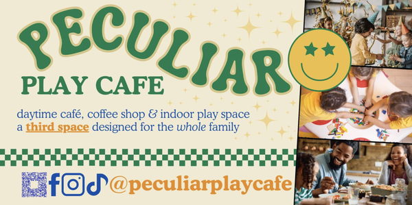 A Play Paradise for Kids, A Comfort Zone for Adults - Discover a one-of-a-kind spot designed for families! At Peculiar Play Cafe, children enjoy a safe, fun-filled play space while adults relax with delicious food, craft coffee, and specialty drinks. Enjoy quality time with friends or take a well-deserved break—all while your kids are entertained just steps away. A Play Paradise for Kids, A Comfort Zone for Adults - Discover a one-of-a-kind spot designed for families! At Peculiar Play Cafe, children enjoy a safe, fun-filled play space while adults relax with delicious food, craft coffee, and specialty drinks. Enjoy quality time with friends or take a well-deserved break—all while your kids are entertained just steps away.