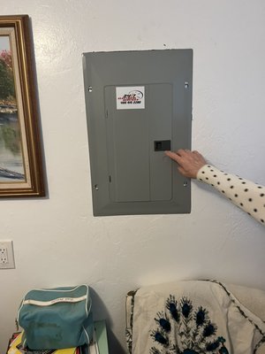 Panel replacement - Customer called due to tripping breaker. There was a few double tapped breakers and weak breaker needing to be replaced. Panel showed signs or age and we recommended and did a complete panel replacement with grounding system. Panel replacement - Customer called due to tripping breaker. There was a few double tapped breakers and weak breaker needing to be replaced. Panel showed signs or age and we recommended and did a complete panel replacement with grounding system.
