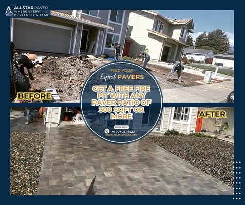 Paver Construction Services - before and after