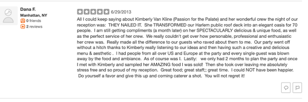 Review from a Wedding we Catered - Review from a Wedding we Catered