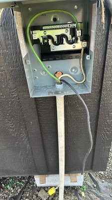Electrical wiring - Put in wiring underground for a customer who wanted power to his shed.